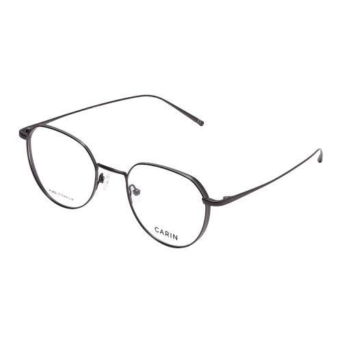 【CARIN】鈦金屬 光學眼鏡鏡框 GUS P C1 橢圓框眼鏡 霧面深灰 52mm