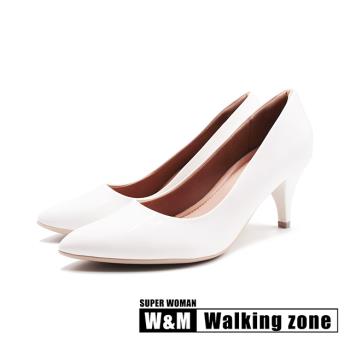WALKING ZONE SUPER WOMAN空姐系列 尖頭時尚經典高跟鞋 女鞋-亮白