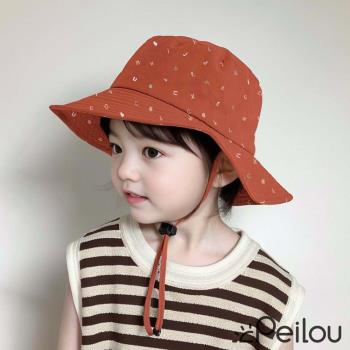 PEILOU 貝柔UPF50+透氣遮陽兒童帽-字母(漁夫帽)