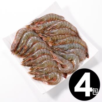 【華得水產】特大白蝦4盒(淨重500g土10% 約18-22尾/盒)