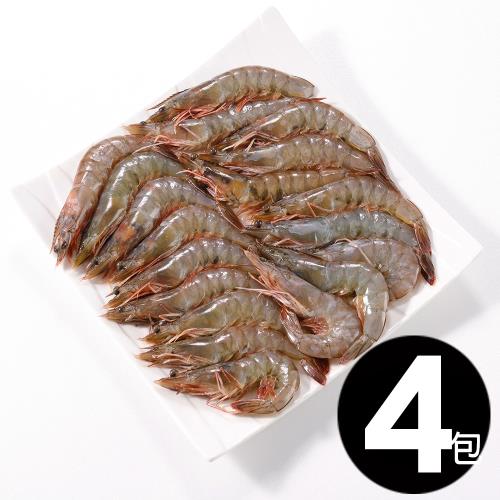 【華得水產】瓜地馬拉特大白蝦4盒(800g土10% 約10-15尾/盒/冰15%)