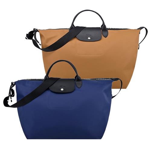 LONGCHAMP LE PLIAGE ENERGY系列再生尼龍短把手提/斜背兩用旅行袋(大/多色選)