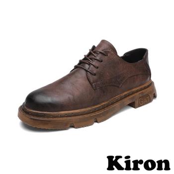 【KIRON】馬丁鞋 休閒馬丁鞋 /百搭復古擦色經典休閒馬丁鞋- 男鞋 棕