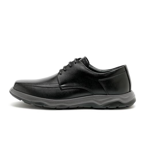 TRAVEL FOX(男) 經典輕量真皮綁帶式紳士鞋/上班鞋 -傳統黑 