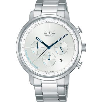 ALBA Tokyo Design 原創計時手錶-銀/42mm AT3E03X1 VD53-X313S