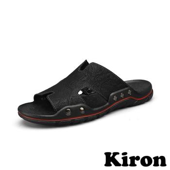 【KIRON】拖鞋 休閒拖鞋 /復古百搭舒適休閒拖鞋 - 男鞋 黑