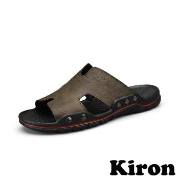 【KIRON】拖鞋 休閒拖鞋 /復古百搭舒適休閒拖鞋 - 男鞋 卡其