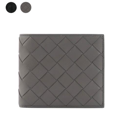 BOTTEGA VENETA 新款小牛皮編織對開8卡短夾(任選) 605721 VCPQ4