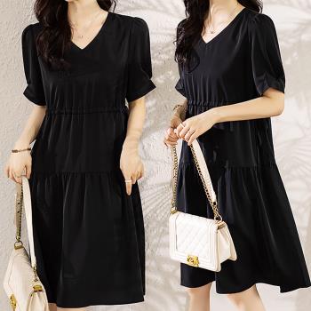 麗質達人 - 2231黑色V領洋裝