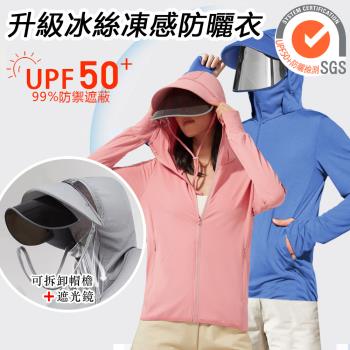 【KCS 嚴選】SGS UPF50+戶外冰絲防紫外線加大帽檐防晒衣(抗UV防曬 男女款)