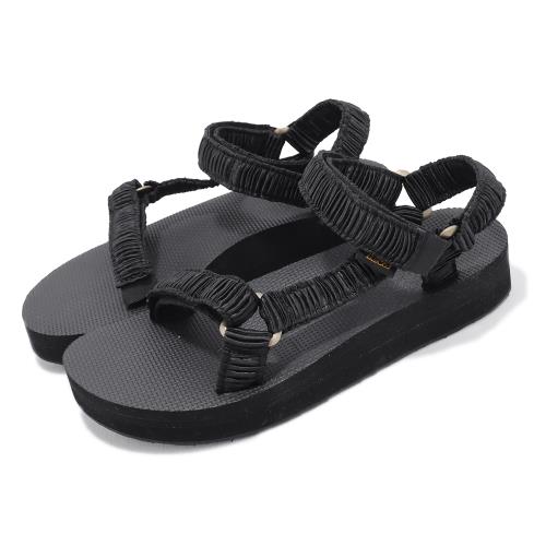 Teva 涼鞋 W Midform Universal Satinya 女鞋 黑 紗線織帶 快乾 中厚底 1129599BLK