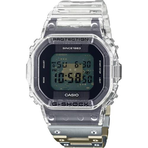 CASIO 卡西歐G-SHOCK 40周年透明限量版透視機芯手錶(DWE-5640RX-7)|G