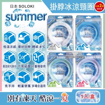日本SOLOKI 夏季降溫 約8度 冰涼頸圈 冰涼圈 降溫圈 1入x2盒