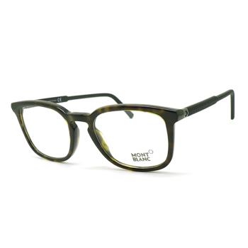 【MontBlanc】萬寶龍 光學眼鏡鏡框 MB609 056 52mm 橢圓框眼鏡 膠框眼鏡 琥珀綠/黑