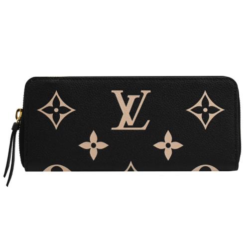 Louis Vuitton LV M82338 Monogram Empreinte 壓紋窄版ㄇ字拉鍊長夾.黑