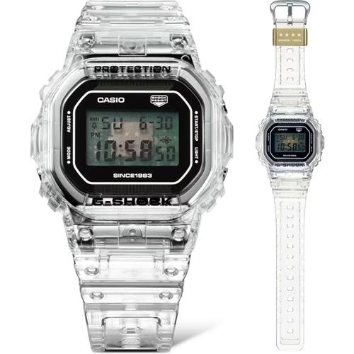 CASIO 卡西歐】G-SHOCK 40週年限定獨特透視錶面半透明經典方型DW