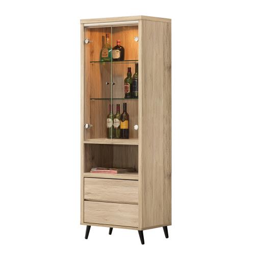 【唯熙傢俱】維拉橡木色2.2尺展示櫃