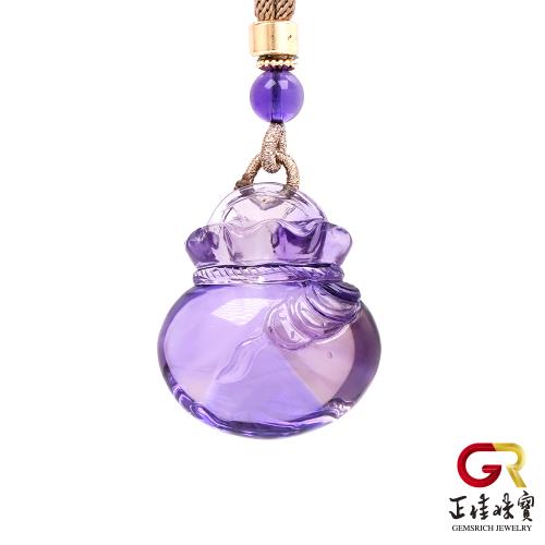【正佳珠寶】紫水晶 頂級經典錢滿福袋 30.6g 紫水晶吊墜｜可調式棉繩