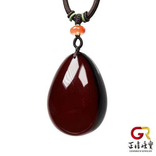 【正佳珠寶】琥珀血珀 全淨體血珀水滴 24.6g 琥珀血珀吊墜｜可調式特製棉繩