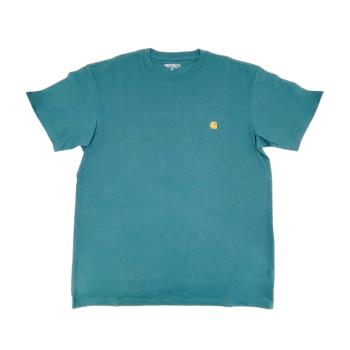 Carhartt WIP 金刺繡logo棉質圓領男短短袖T恤(森林綠)