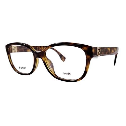 【FENDI】光學眼鏡鏡框 FF0068F EDJ 橢圓鏡框 膠框眼鏡 琥珀色/金 52mm 