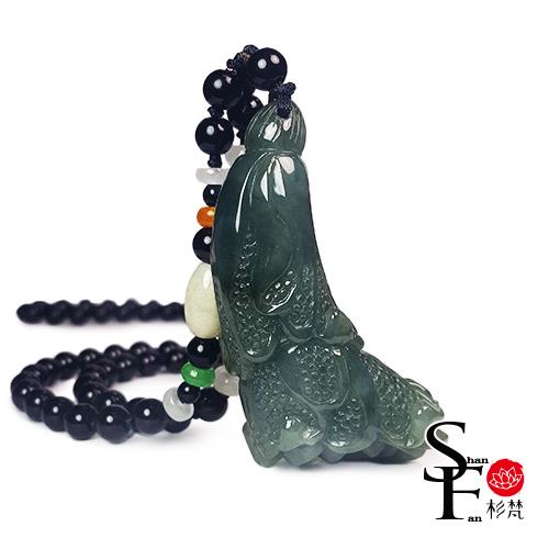 杉梵  A貨翡翠油青老種百富百財項鍊