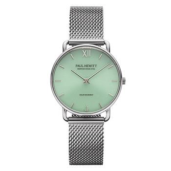【Paul Hewitt】Sailor 德國船錨 PH-W-0514 太陽能 米蘭錶帶女錶 綠/銀 33mm