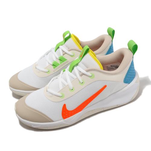 Nike 排球鞋 Omni Multi-Court GS 女鞋 大童鞋 白 橘 室內運動 多功能 FN8906-181