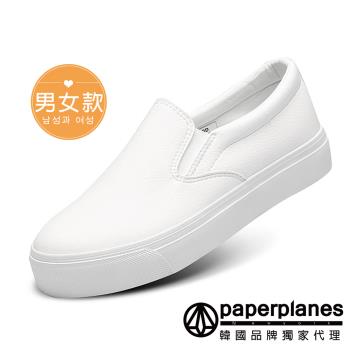 正韓空運來臺。舒壓軟皮革厚底休閒男女同款小白鞋(7-0184/白/現+預)
