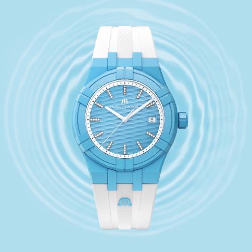 Maurice Lacroix 艾美錶 AIKON Tide 晶鑽藍色海洋環保材質手錶 AI2008-AAAA1-3A0-0