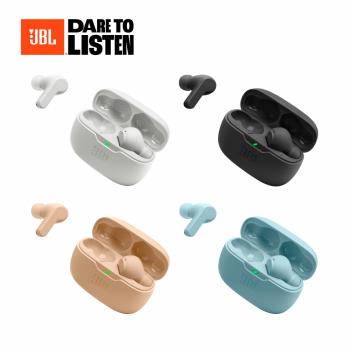 JBL Wave Beam 2 真無線藍芽耳機，採用藍芽 5.3 傳輸技術，提供穩定連線與優異音質。入耳式設計舒適配戴，單耳僅 8.6g，充電盒 41g 輕巧便攜。內建麥克風支援通話，靈敏度 -38 dBV/Pa@1kHz，頻率響應 20Hz~20kHz。支援 Windows、Android、iOS 系統，顏色選擇黑色、白色、藍色、粉色。包裝含耳機、充電盒、多尺寸矽膠耳塞、Type C 線材及快速入門指南。中國製造，一年保固，NCC 認證 CCAK24LP1570T1，BSMI R36028。完美適合日常通勤、運動使用，享受 JBL 純淨聲音風格。