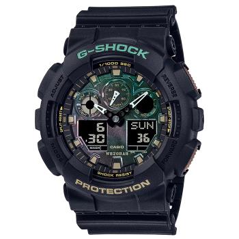 【CASIO】卡西歐 G-SHOCK GA-100RC-1A 兩百米防水 電子錶 雙顯運動錶 黑/古銅棕