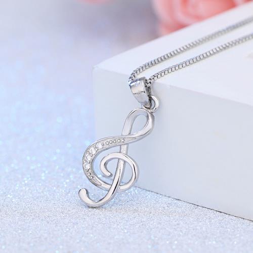 【I.Dear Jewelry】正白K-愛的韻律-時尚高音符晶鑽造型項鍊頸鍊(韓劇)現貨