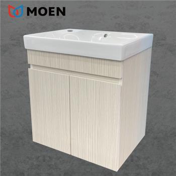 【MOEN 摩恩衛浴】 美國第一暢銷品牌MOEN 55公分一體瓷盆浴櫃組(防水發泡板浴櫃、不含面盆龍頭)(未含安裝)