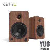 Kanto YU6 藍牙立體聲書架喇叭-深色胡桃木紋款