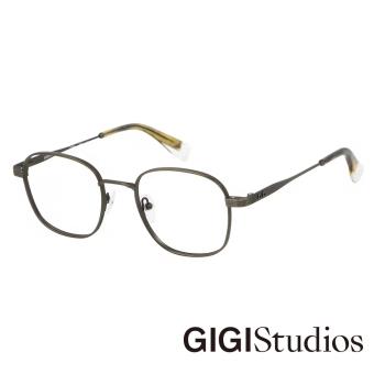 【GIGI Studios】 文藝圓角方框鈦金光學眼鏡(古銅金 - FREUD-6744/2)