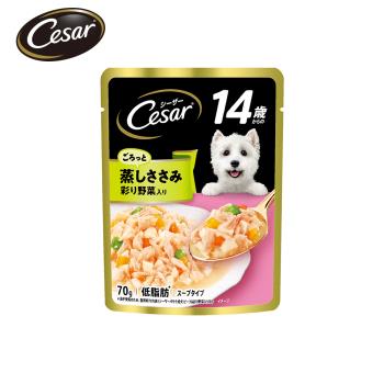 【Cesar西莎】蒸鮮包 14歲以上特細切雞肉及蔬菜 70g*16入 寵物/狗罐頭/狗食