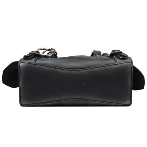 BALENCIAGA 638524 Neo Classic Mini 做舊迷你兩用機車包.深藍