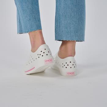 moz瑞典 駝鹿 洞洞餅乾水鞋 (白/粉標) 全球首創 舒適厚底 防潑水+全防水