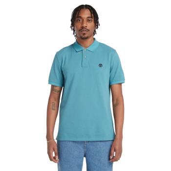 Timberland 男款藍色有機棉短袖POLO衫|A62T5DV7