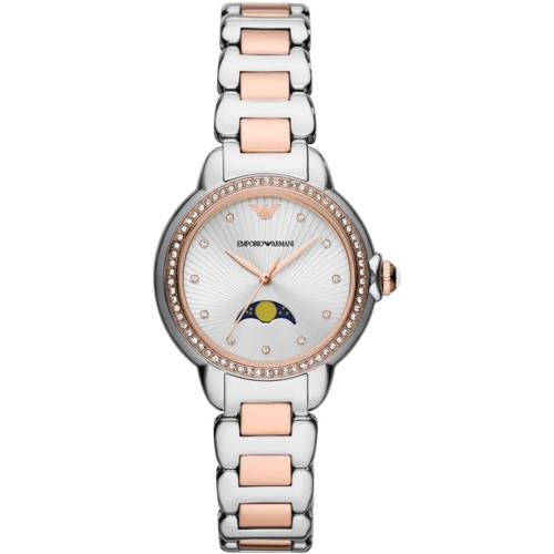 EMPORIO ARMANI 亞曼尼 月相晶鑽女錶-32mm AR11567
