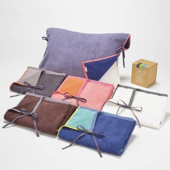 西川Nishikawa moussepuff系列撞色蓬鬆枕巾禮盒-1枚入(枕頭巾/枕巾/今治認證)