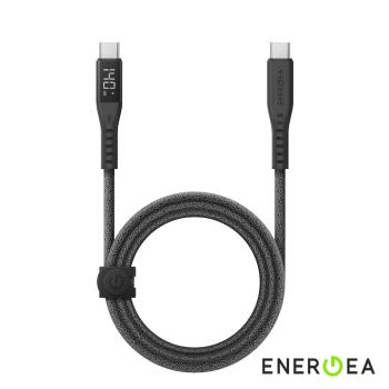 Energea Flow USB-C to USB-C 數位顯示快充傳輸線 1.5m-黑