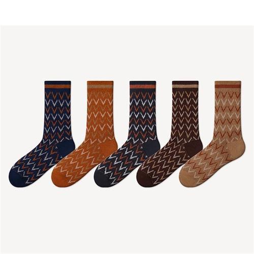 【米蘭精品】中筒襪棉襪(5雙裝)-原宿文藝復古個性男女襪子5色74fs30