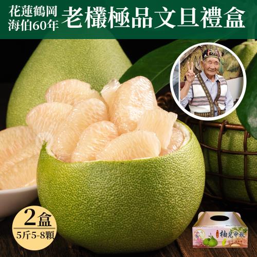 【初品果】花蓮海伯60年老欉文旦禮盒5斤5-8顆x2盒