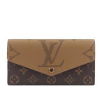 LV Monogram Sarah 雙色帆布發財長夾(棕色) M80726