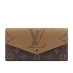 LV Monogram Sarah 雙色帆布發財長夾(棕色) M80726