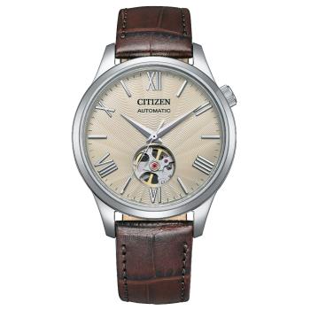 CITIZEN 星辰 Mechanical 大三針羅馬鏤空機械錶-40mm(NH9130-17A)