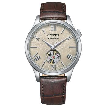 CITIZEN 星辰 Mechanical 大三針羅馬鏤空機械錶-40mm(NH9130-17A)