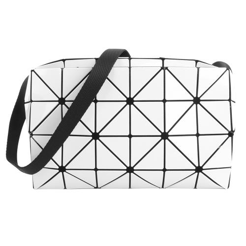 ISSEY MIYAKE 三宅一生 - BAOBAO幾何方格4x6搖滾斜背包(亮面白)